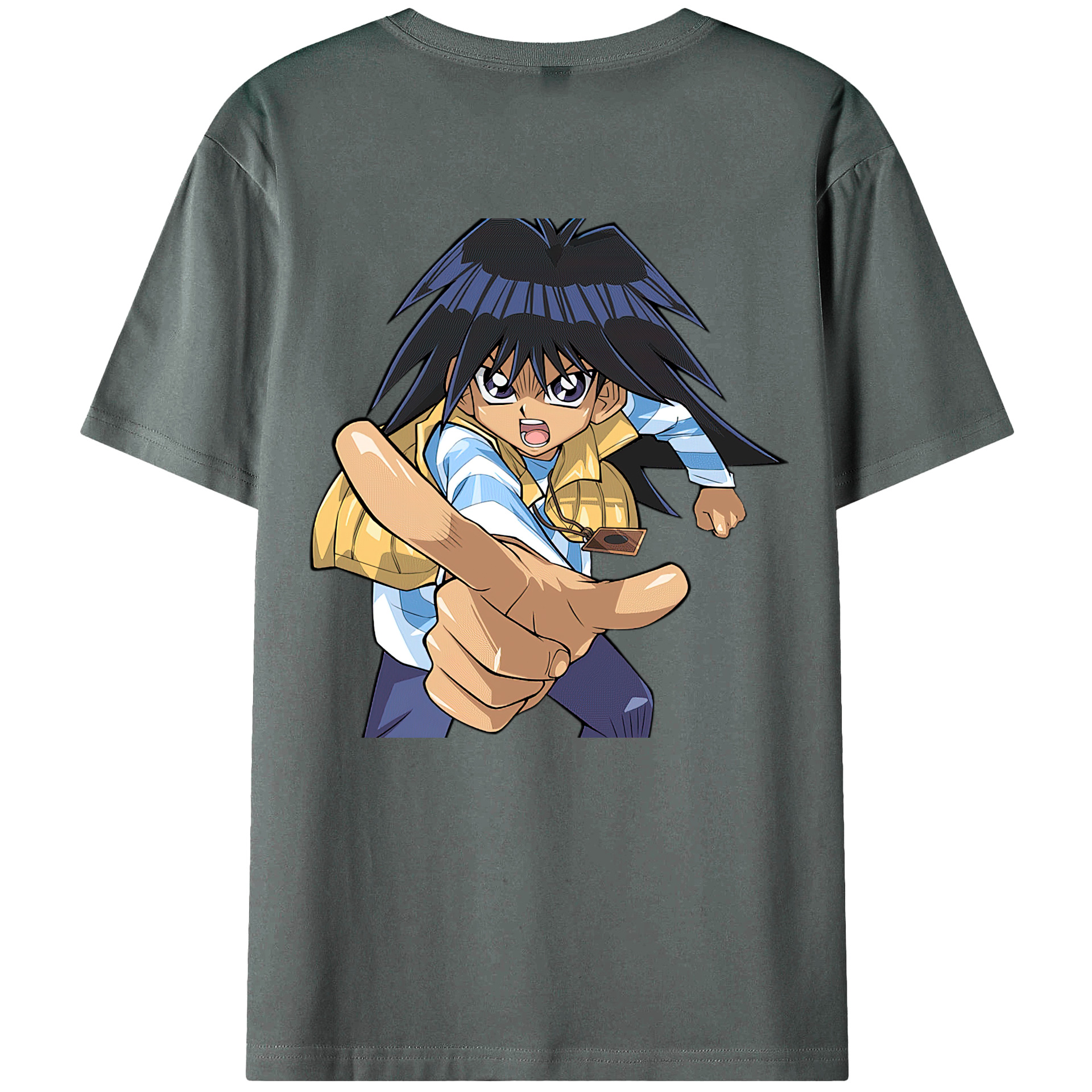 （画像用） 遊☆戯☆王 Yu-Gi-Oh! 綿100％ メンズ半袖Tシャツ（バックプリント） 通気性